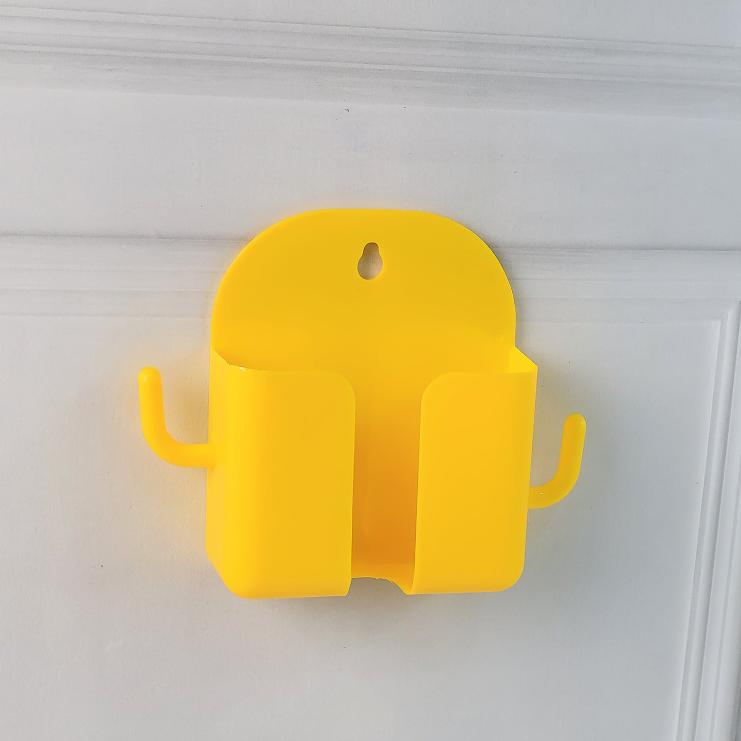 1 Pc Orange Wallmount Mobile Stand With Hook For And Stuffs Purposes.