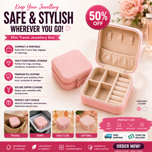 Jewellery Box for Women, Mini Portable Jewelry Box Organiser