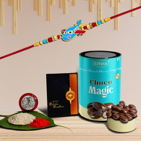 Rakshabandhan Kids (Plane) Rakhi For Brother Set Of 1  Chocolate With Rakhi (K1_267_cm)