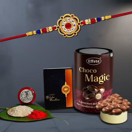 (K1_299_em) Rakhi Combo  Chocolate Magic  Rakhi  Chocolate For Brother  Fancy Rakhis For Men Stylish  Rakhi With Gift  Rakhi Combo  Set Of 1  Chocolate