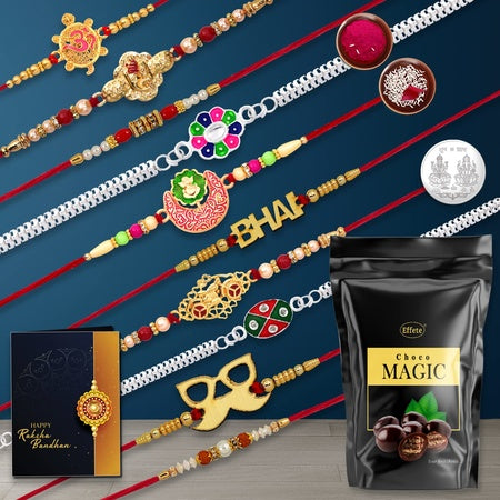 Rakhi For Brother Set Of 1 With Silver Color Pooja Coin Rakhi With Greeting Card Rakhi For Brother And Bhabhi Rakhi With Chocolate Rakhi With Gift For Brother Rakhi For Kids Rakhi Set Rakhi Combo Rakhi With Sweets (K10_mc19_cb32)