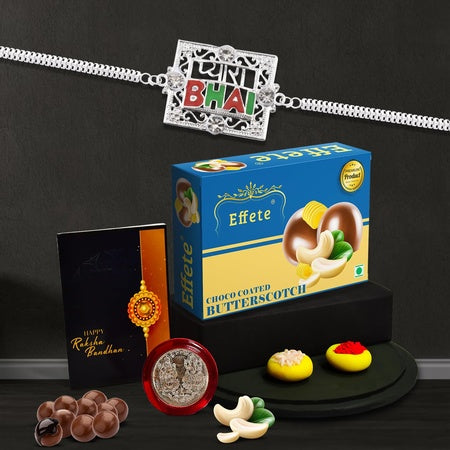 (K1_703_mds) Multicolor Bal Krishna Morpich Flute Colorful Beads Rakhi Combo With Mango Milk Drink Silver Color Pooja Coin For Brother With Gift For Men  Set Of 1 Rakhi  200 Gram