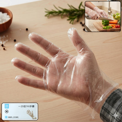 Disposable Clear Plastic Gloves (100  Pc Medium)