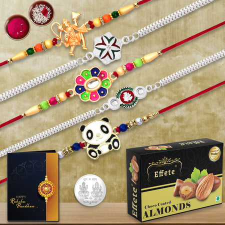 Rakhi  Tilak Combo With Card And Sweet