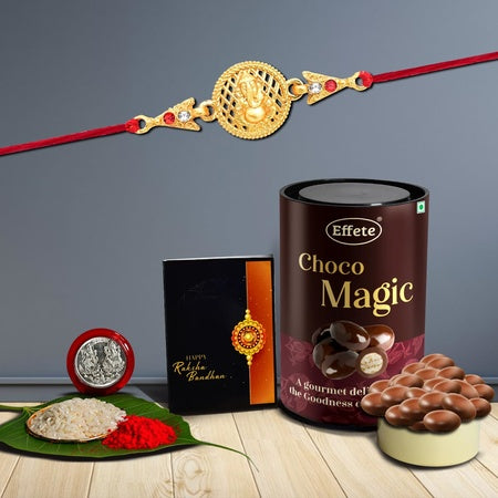 Rakhi (K1_432_em)  Chocolate Magic Rakhi For Brother With Gift Rakhi With Chocolate Rakhi Combo For Brother Set Of 1 Rakhi Chocolate