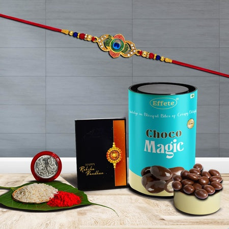 (K1_549_cm) Rakhi Combo With Chocolate Magic Rakhi  Chocolate For Brother Rakhi With Chocolate Rakhi With Gift Rakhi Combo Set Of 1 Rakhi Chocolate