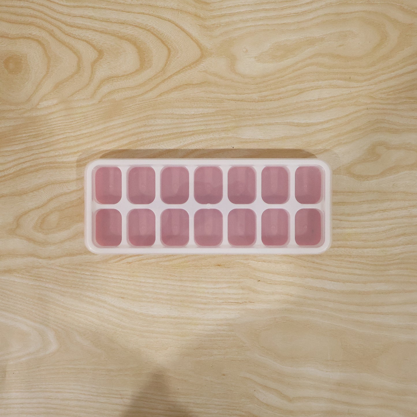 Multipurpose Plastic Ice Cube Tray With Lid (1 Pc 14 Gride  Pink)