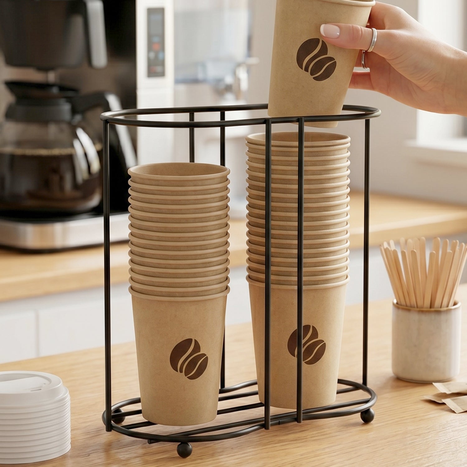 Metal Desktop Water Cup Holder (1 Pc)
