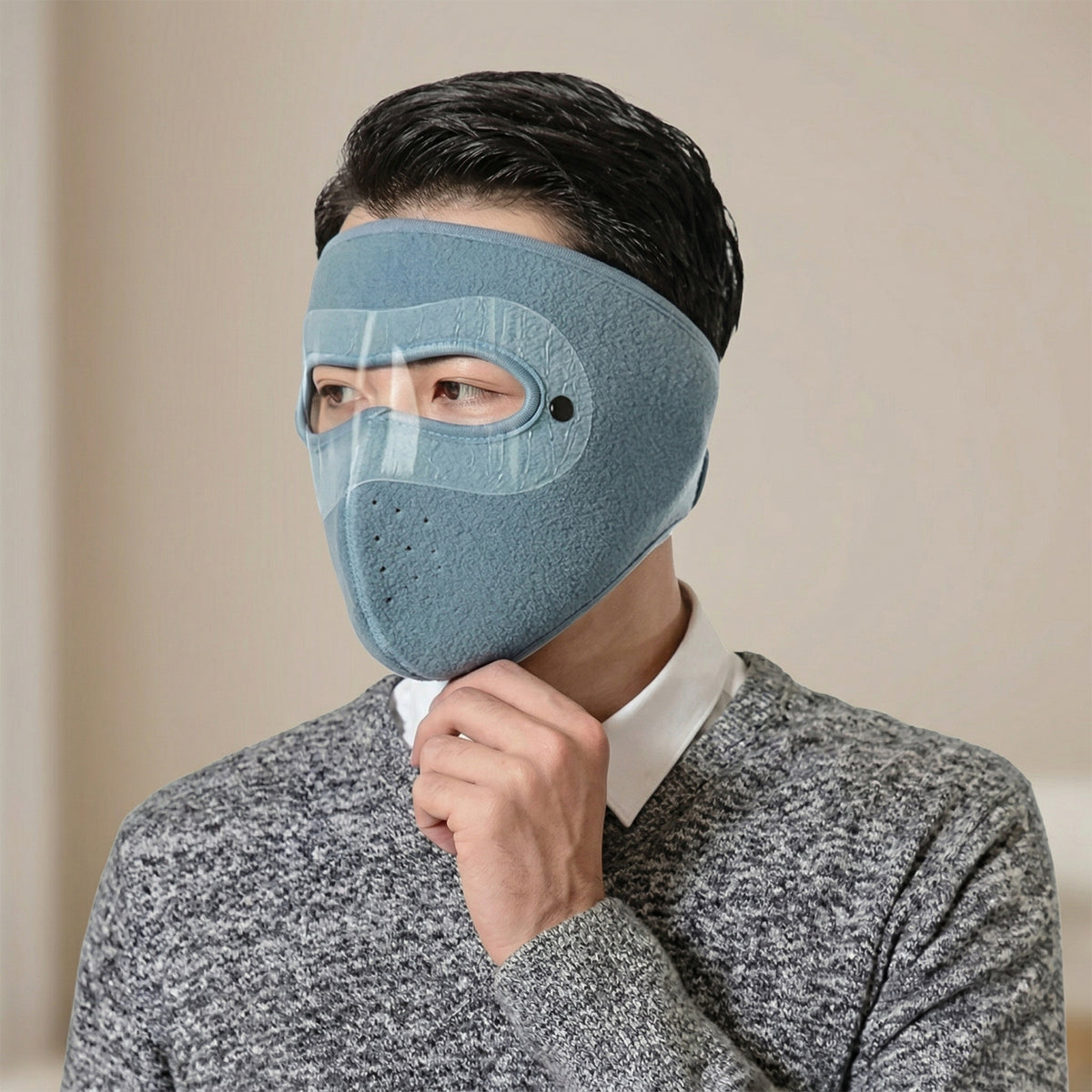 Reusable Anti Fog Face Mask With Eye Shield (1 Pc Big Size)