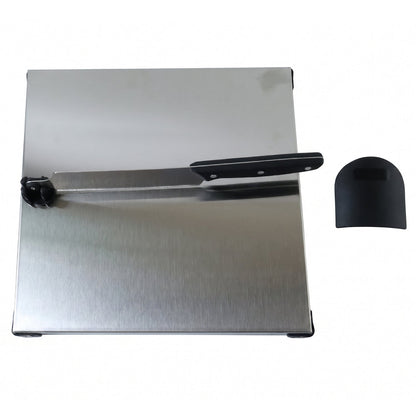 Stainless Steel 2 In 1 Cutting And Chopping Board With Built In Knife (1 Set)