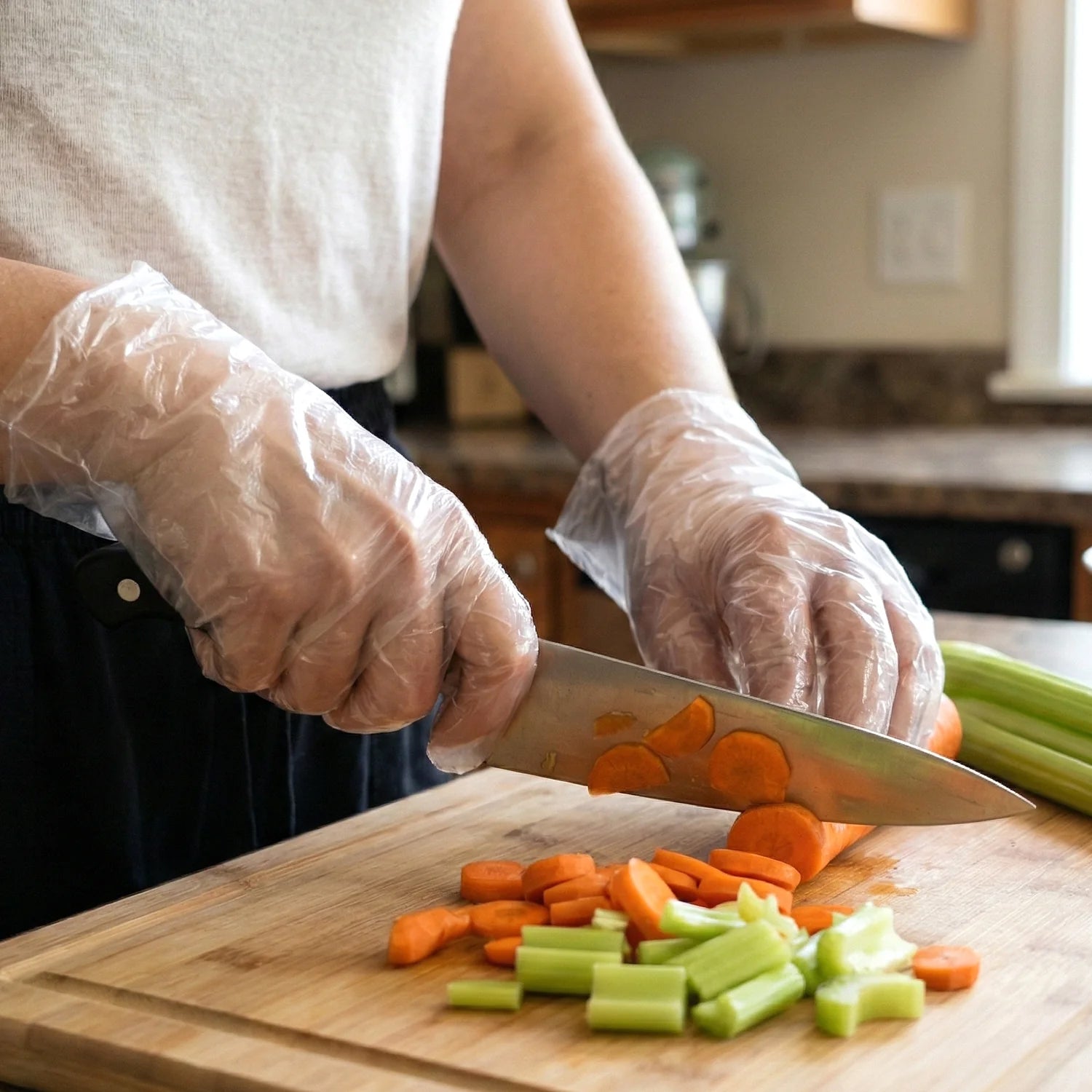 Disposable Clear Plastic Gloves (100 Pc Large)