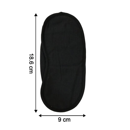 Soft Black Fabric Sleeping Eye Mask For Flight Travel And Night Rest (1 Pc)