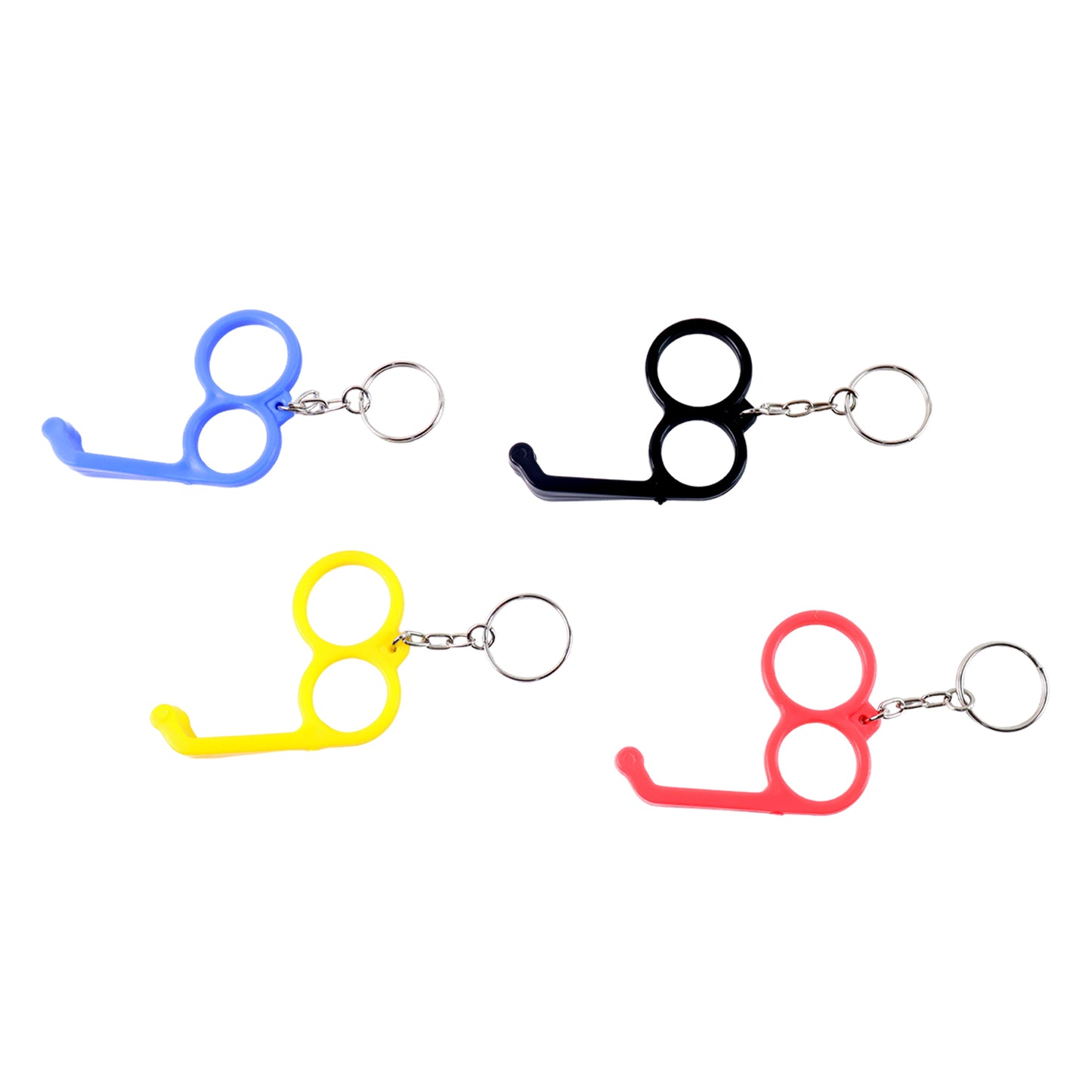 2-in-1 Plastic Dual-finger Mobile Stand Cum Keyring  (1 Pc Mixed Color)