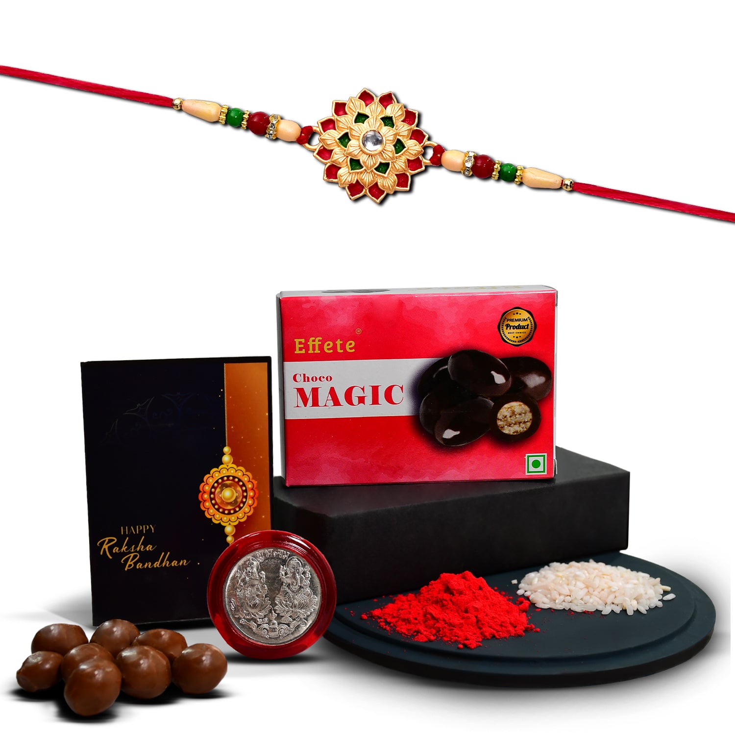Rakhi Celebration Combo With Choco Treats  Designer Rakhi