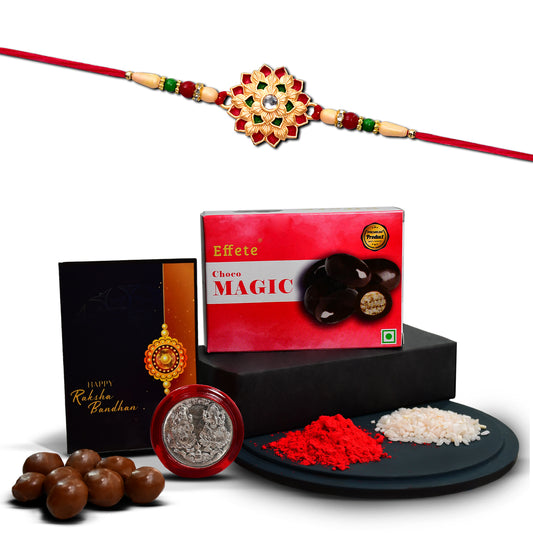 Rakhi Celebration Combo With Choco Treats  Designer Rakhi