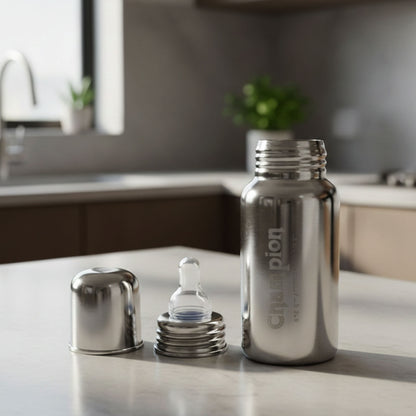 Stainless Steel Baby Feeding Bottle 200ml