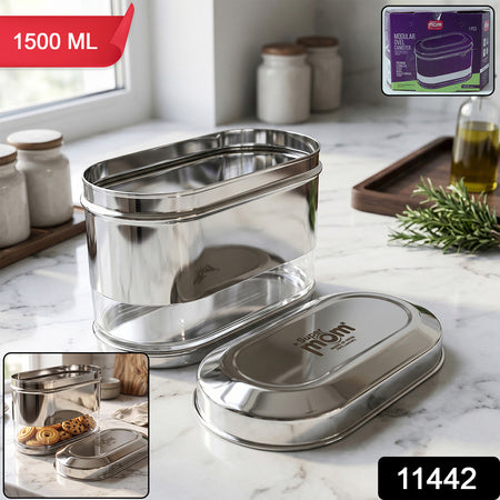 Supermom Premium Stainless Steel Modular Oval Canister (1500 Ml)