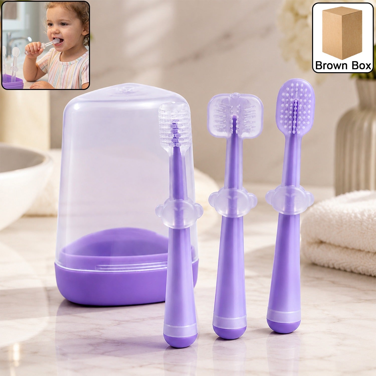 Soft Baby Toothbrush Set  Gentle On Gums Easy To Use For Toddlers