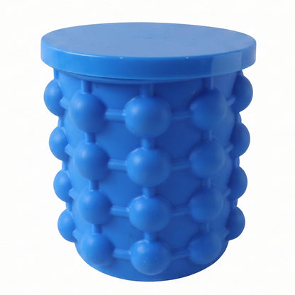 Silicone Ice Cube Maker Cup Squeeze To Pop Mould With Lid Space Saving (1 Pc)
