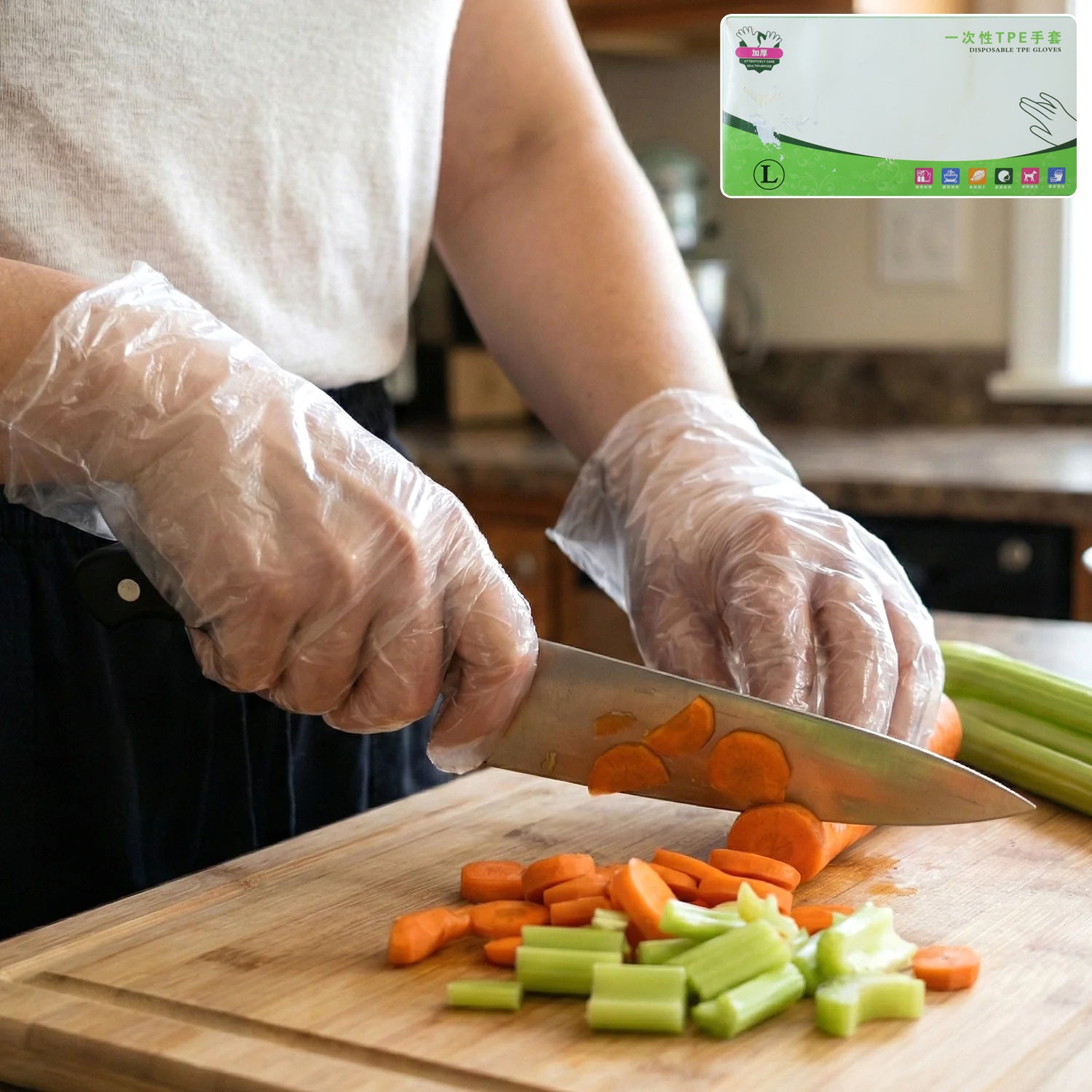 Disposable Clear Plastic Gloves (100 Pc Large)