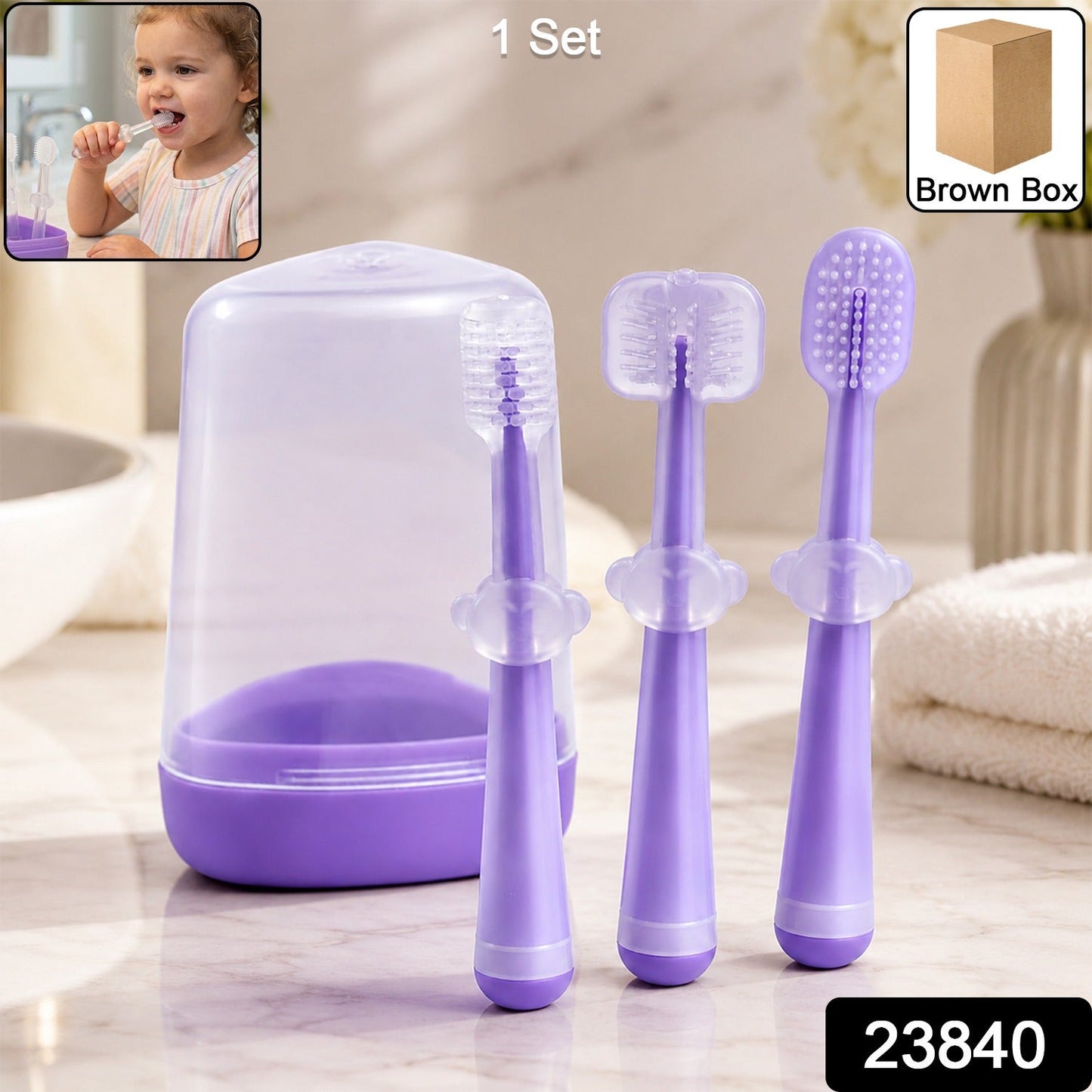 Soft Baby Toothbrush Set  Gentle On Gums Easy To Use For Toddlers