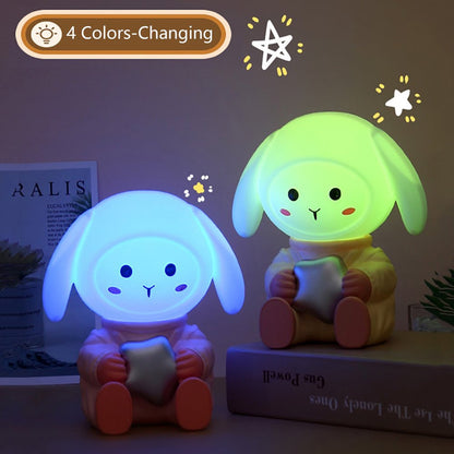 Rabbit Led Night Light With Mobile Phone Stand For Bedroom And Study Table (1 Pc)