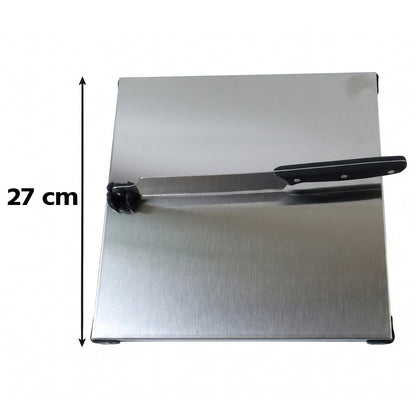 Stainless Steel 2 In 1 Cutting And Chopping Board With Built In Knife (1 Set)