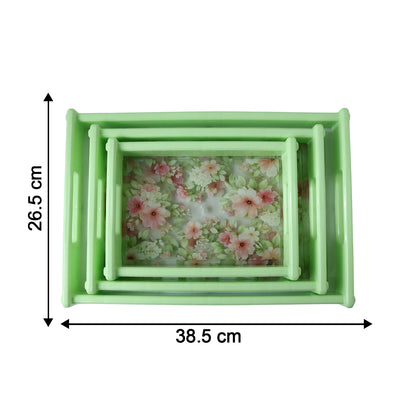 Supermom Floral Printed Multipurpose Serving Tray Set (3 Pc Set)