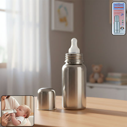 Stainless Steel Baby Feeding Bottle 200ml